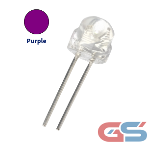 LED 4.8mm purple clear lens