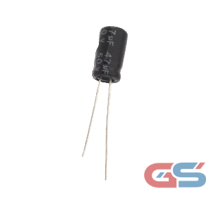 Electrolytic Capacitor 47uF 50V DIP – 6.3×12mm 105°C Black Radial