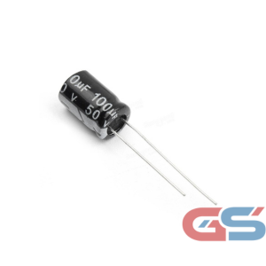 Electrolytic Capacitor 100µF 50V – DIP | 8×12mm | 105°C | Black Sleeve