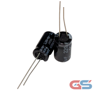 Electrolytic Capacitor 220uF 50V DIP 105°C Radial 10×16mm Black Sleeve