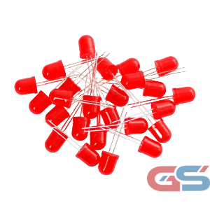 LED 10mm Diffused Red – High Brightness Through-Hole LED