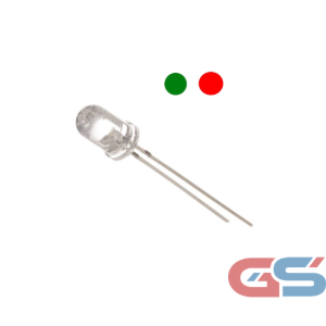LED 5mm Dual Color Red + Parrot Green – 2-Pin Bi-Color Through-Hole LED