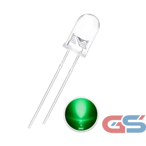 LED 5mm Clear Parrot Green – High Brightness Through-Hole Indicator LED