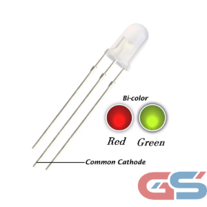 LED 3mm 3-Pin Common Cathode Red & Yellowish-Green Dual LED