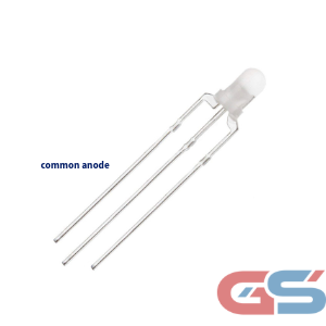 LED 3mm 3-Pin Common Anode Red & Yellowish-Green Dual LED