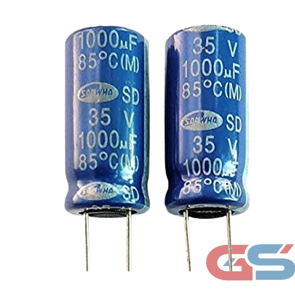 Samwha 1000uF 35V 85°C SD Series Electrolytic Capacitor 10×20mm